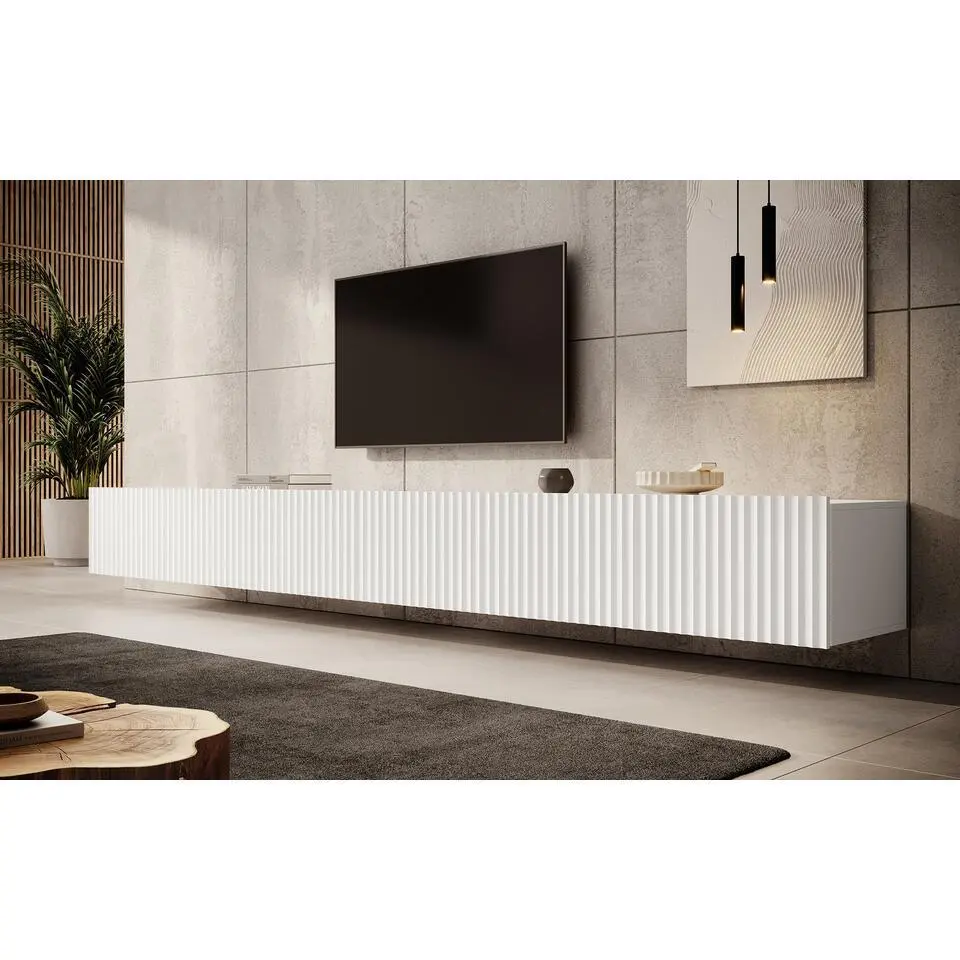 Meubella - TV-Meubel Pepinos - Wit - 300 cm