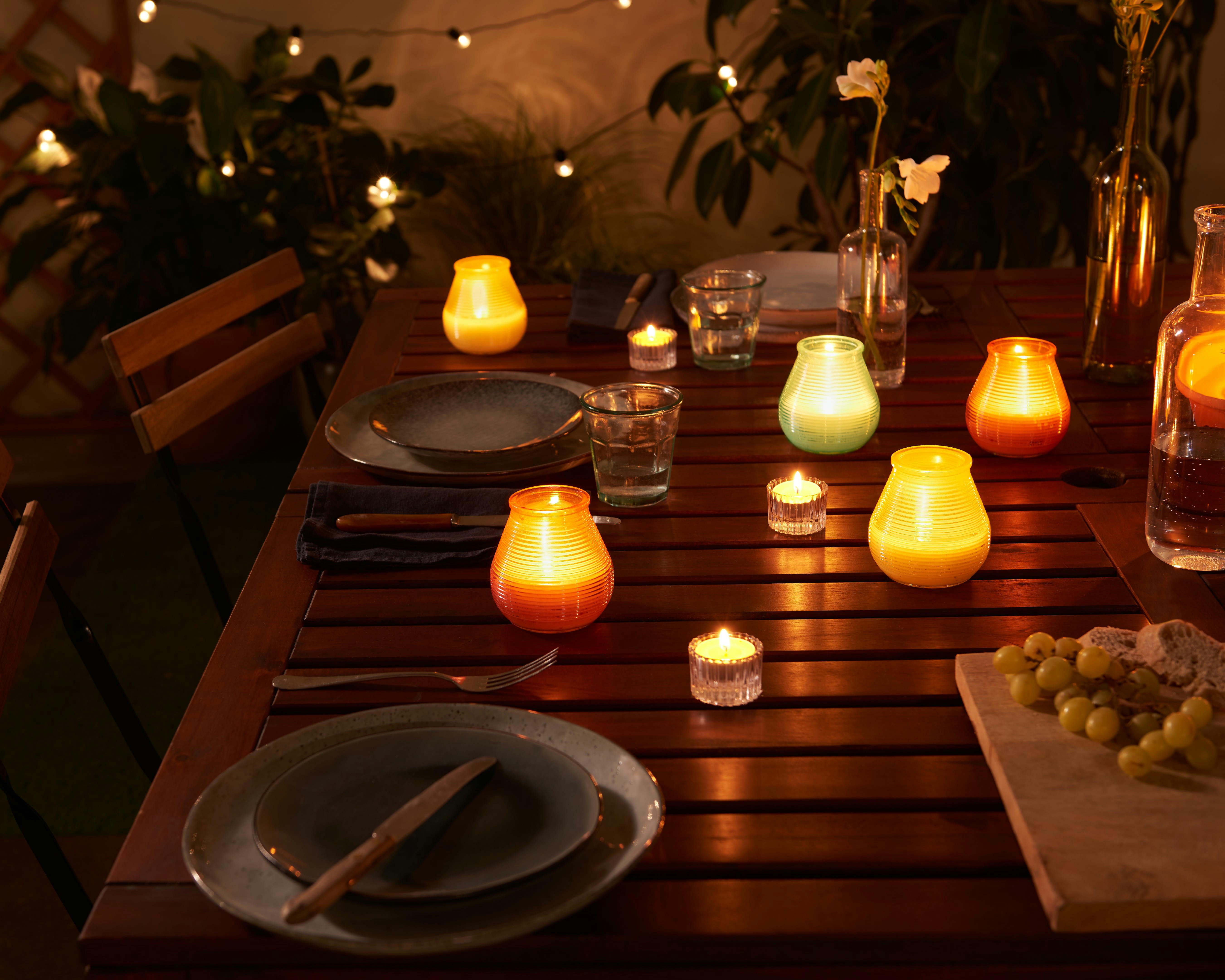 TRUE CITRONELLA - Lot De 6 Bougies D'extérieur, Citronelle, Vert, 9,4Cm