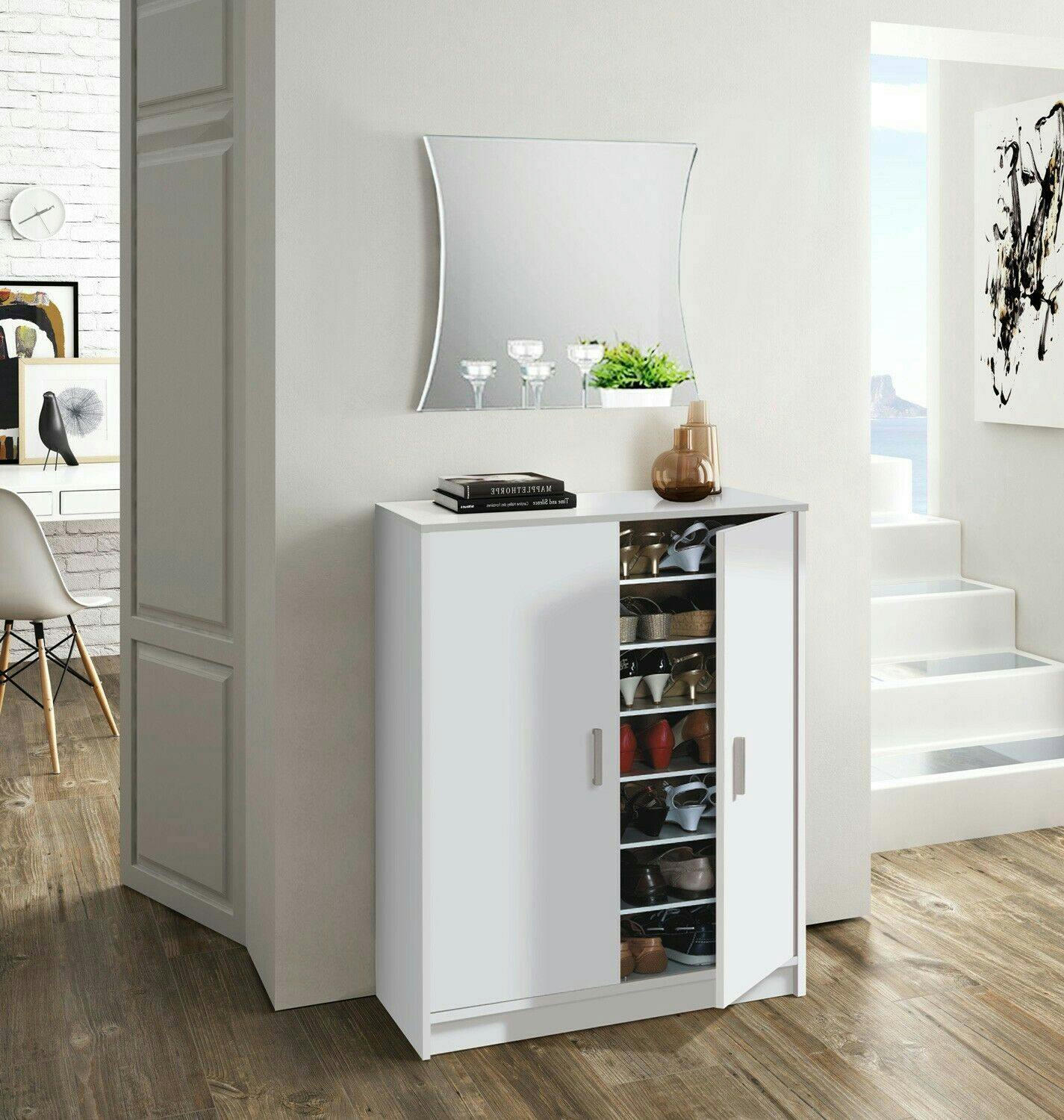 NORWALK - Armoire polyvalente à 2 portes effet bois blanc