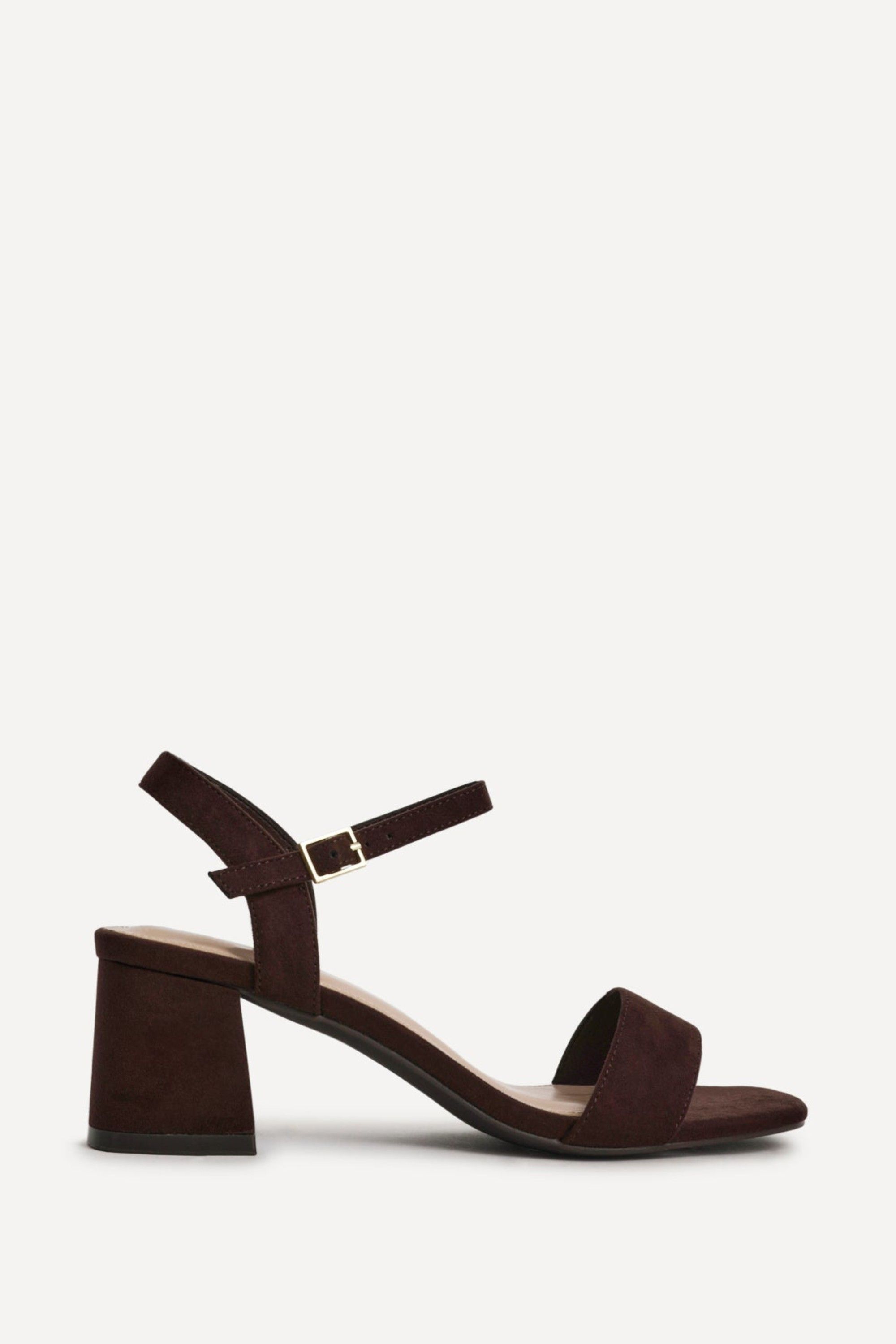 Linzi Darcie Brown Faux Suede Heeled Sandals