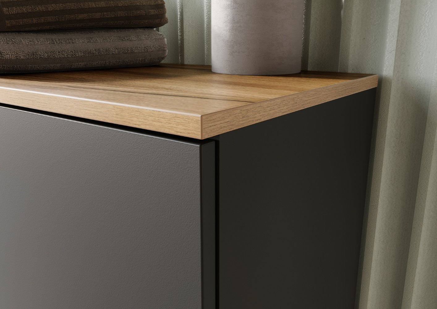 Germania Yonkers Wastafelonderkast Grafiet   Eiken 80 cm