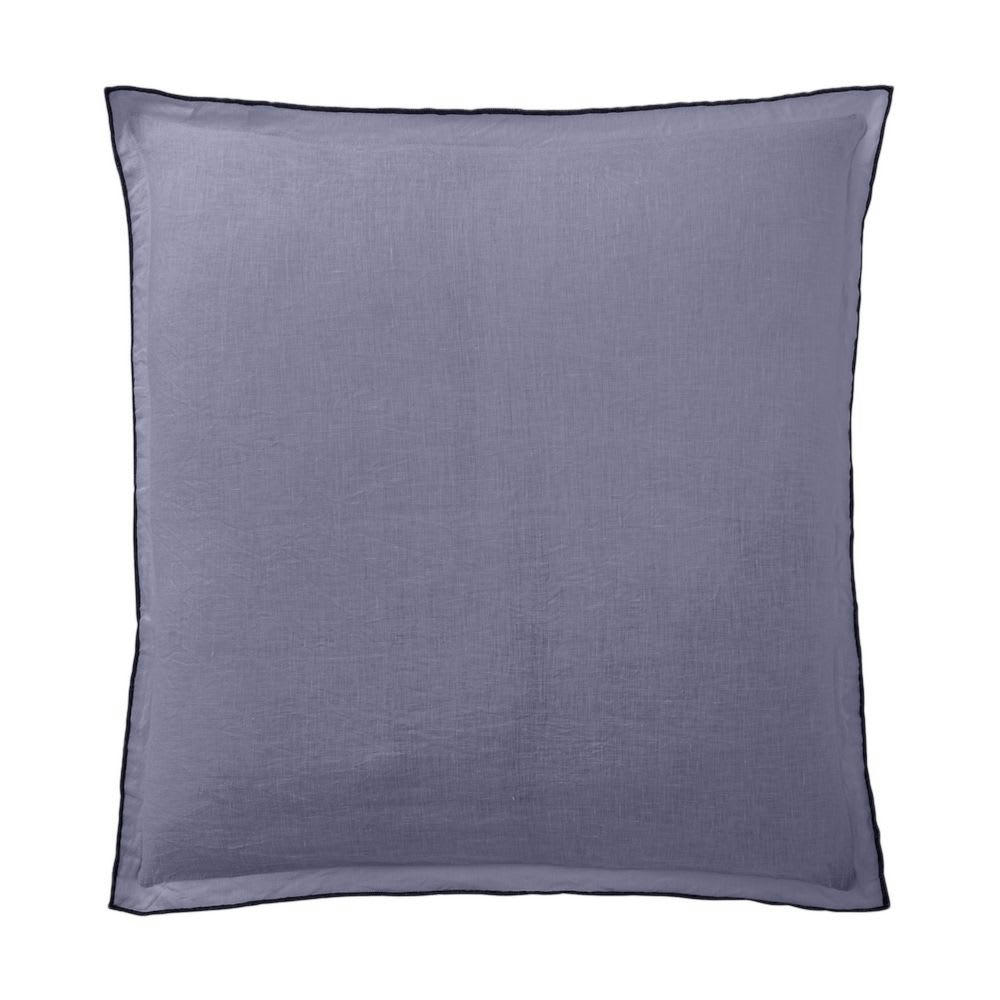 - 2 taies d'oreiller carrées en lin français - lin lavé gris 65x65 cm