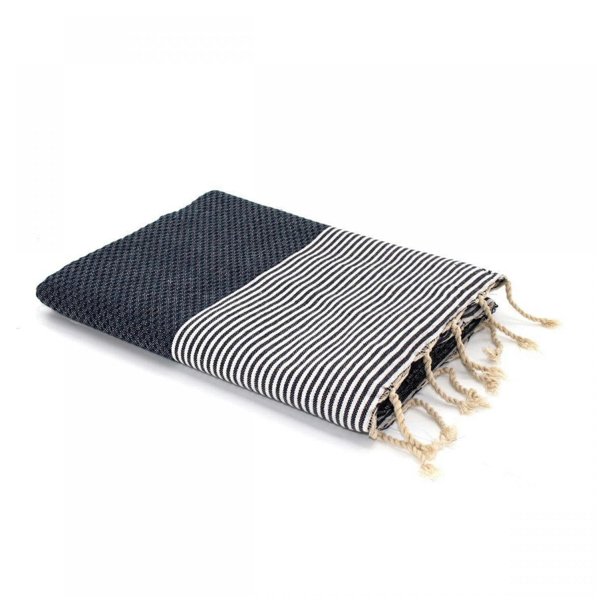 IBIZA - Fouta coton  100x200 bleu jean
