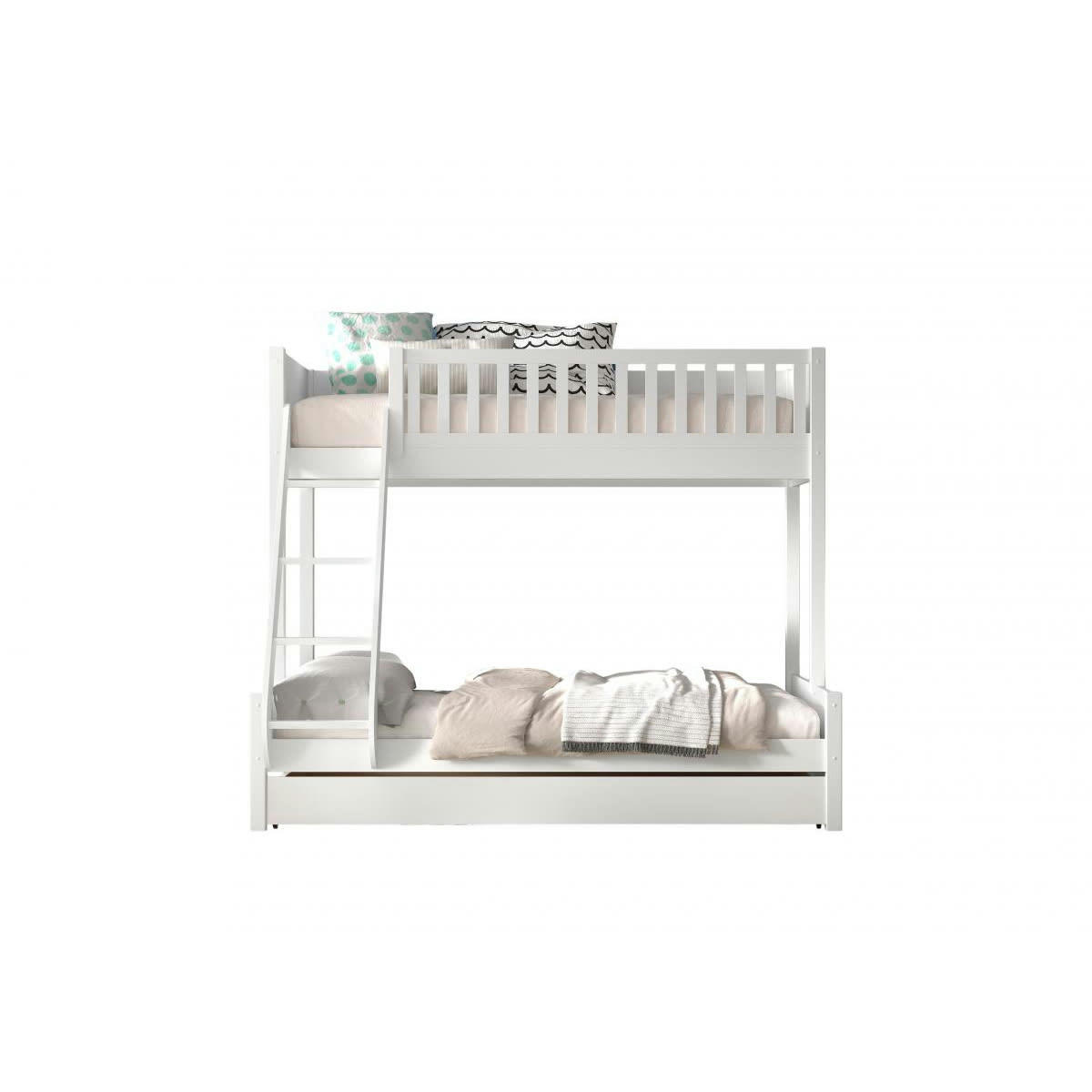 SCOTT - lit familial avec lit gigogne blanc