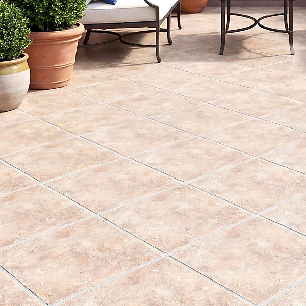 Carrelage sol extérieur effet terre cuite L.33,3 x l.33,3 cm x ép.7 mm, Terracotta
