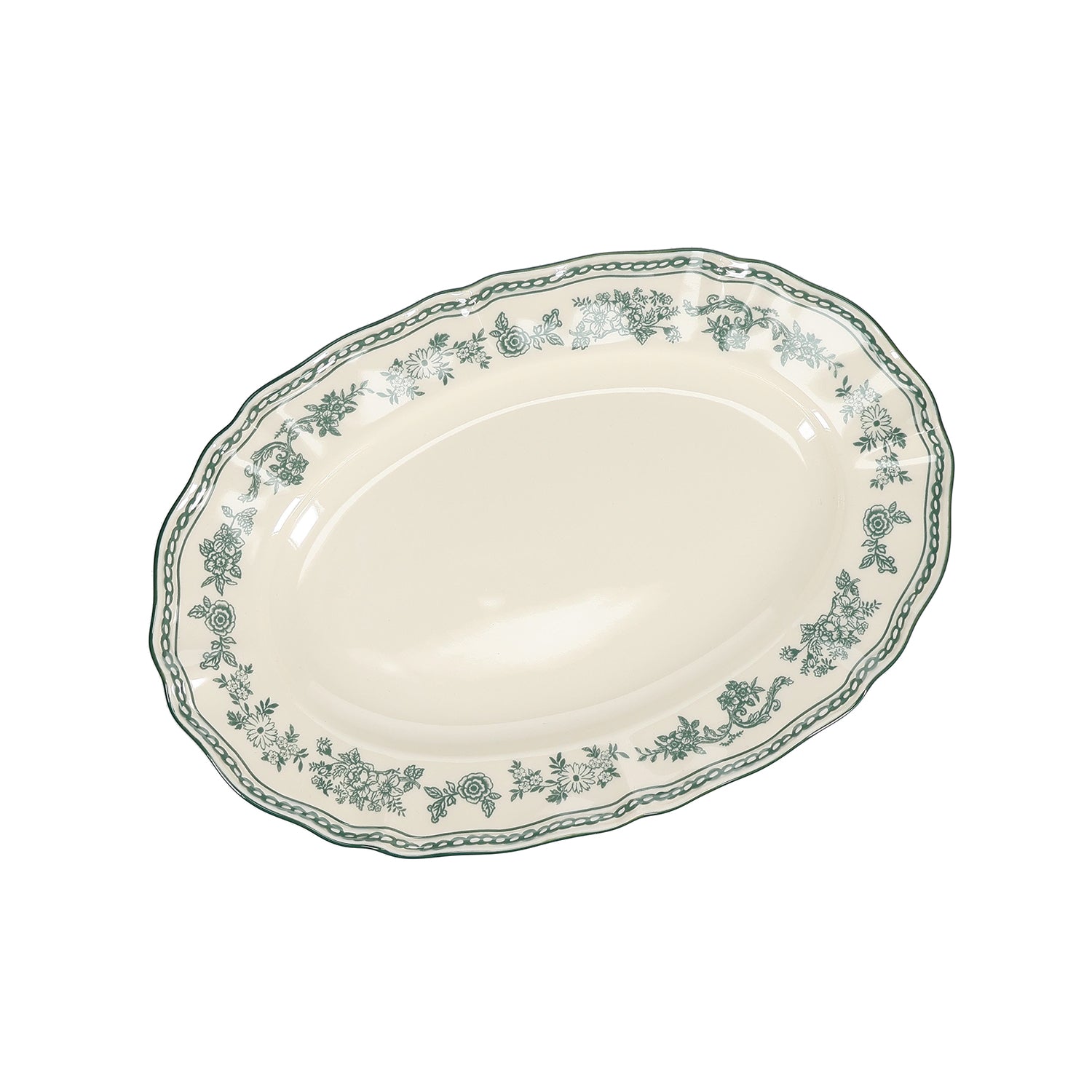 S|P Collection - Serveerschaal 32,5x22,5cm ovaal green Cyril