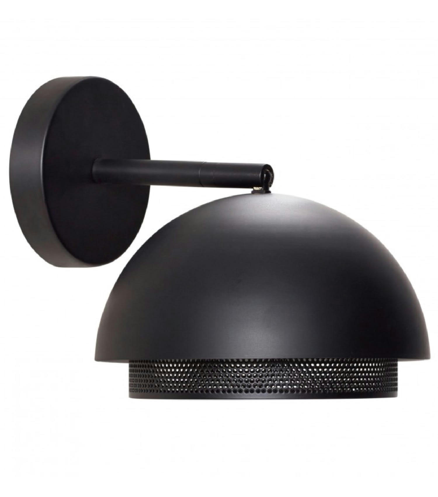 DESIGN - Applique murale en métal noir ronde