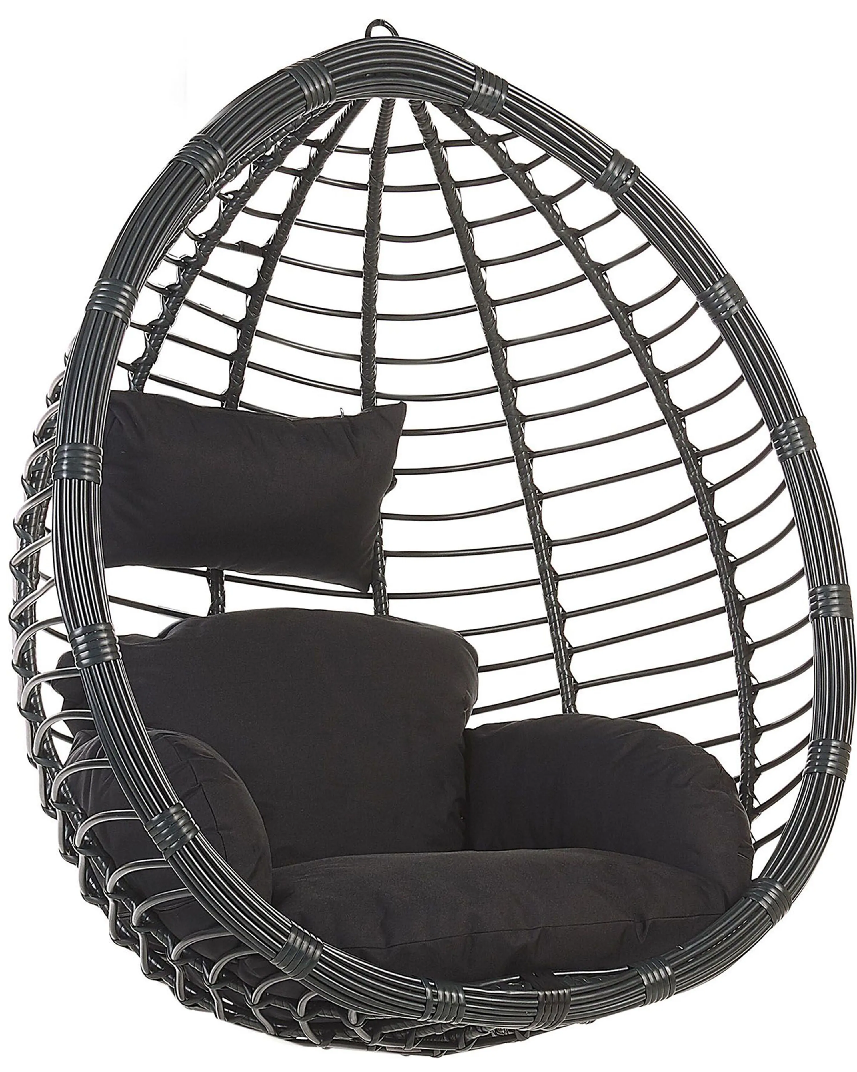 Hanging Chair TOLLO PE Rattan Black