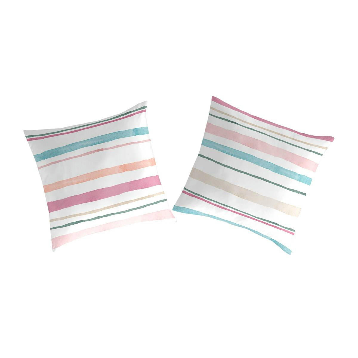 ETHAN TO - 2 taies d'oreiller en coton bicolore 65x65