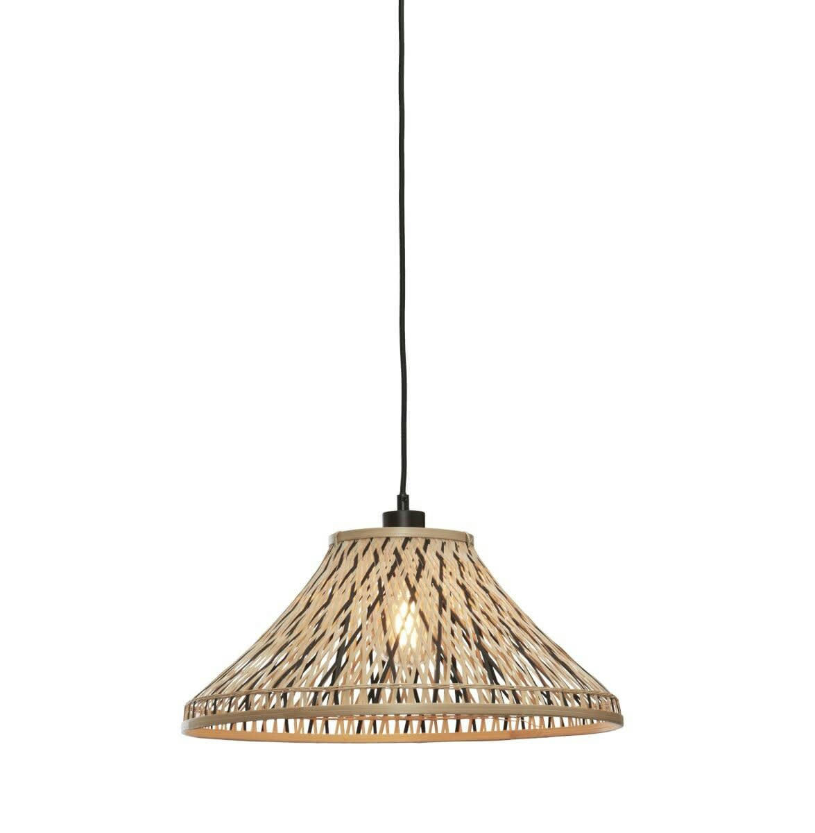 TAHITI - Suspension bambou abat-jour bambou naturel/noir, h. 20cm