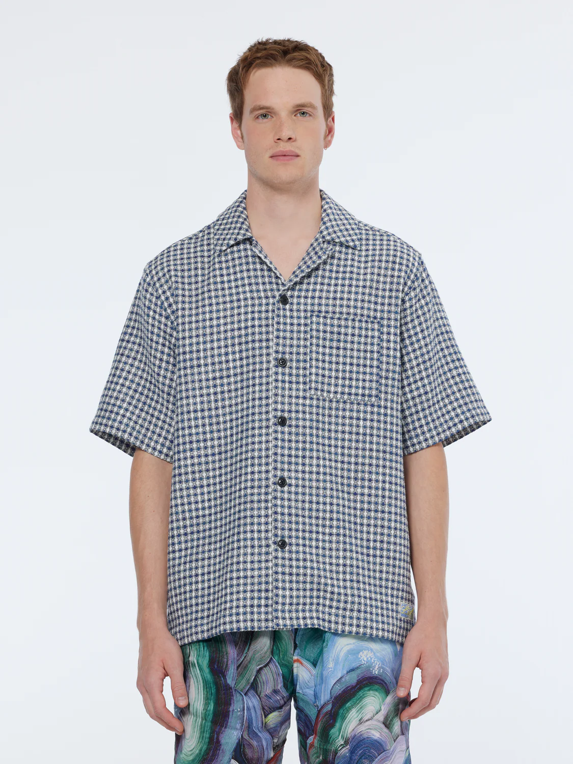 Jacquard Relaxed Fit Short Sleeve Shirt