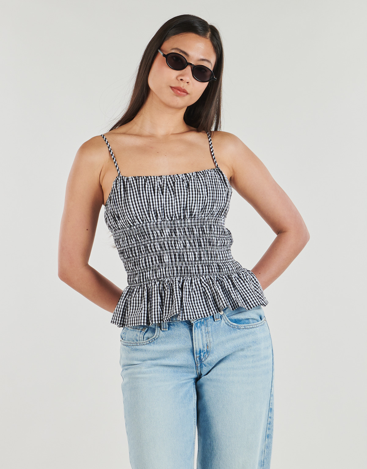 MICHAEL Michael Kors - GINGHAM SMOCK TOP - Multicolour