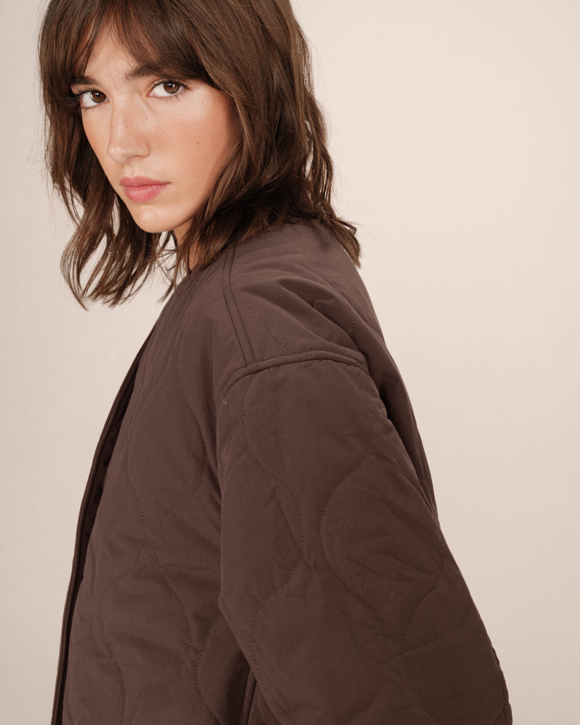Doudoune matelassée chocolat Shania