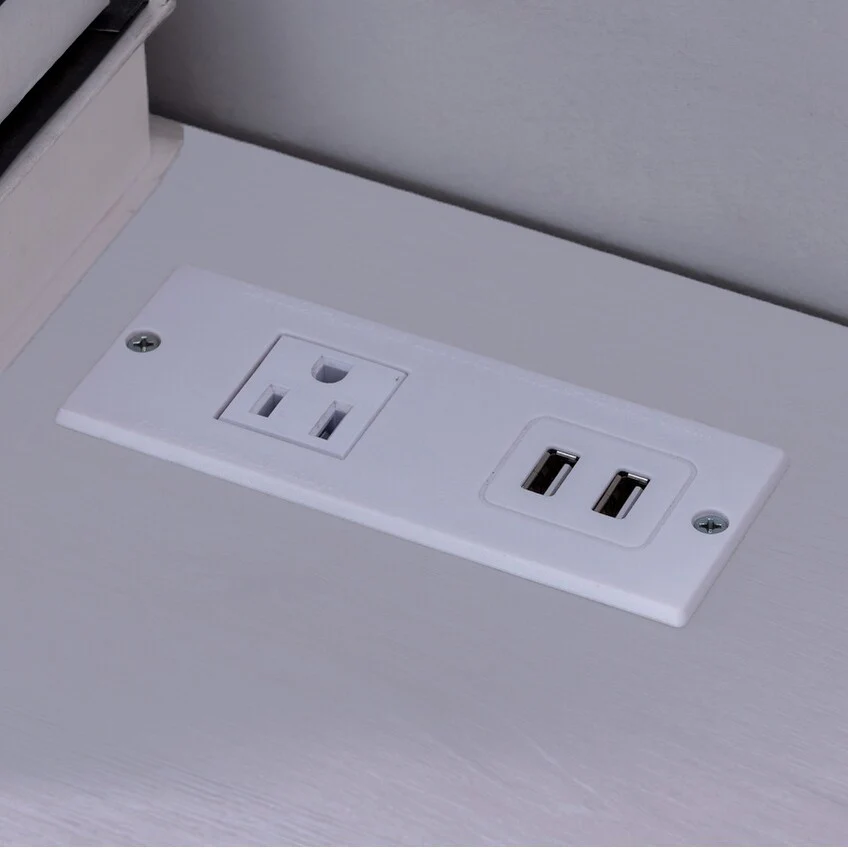 Home Office Writing Desk Ground Outlet Usb-A Ports Finished On The Back Wooden Leg Frame