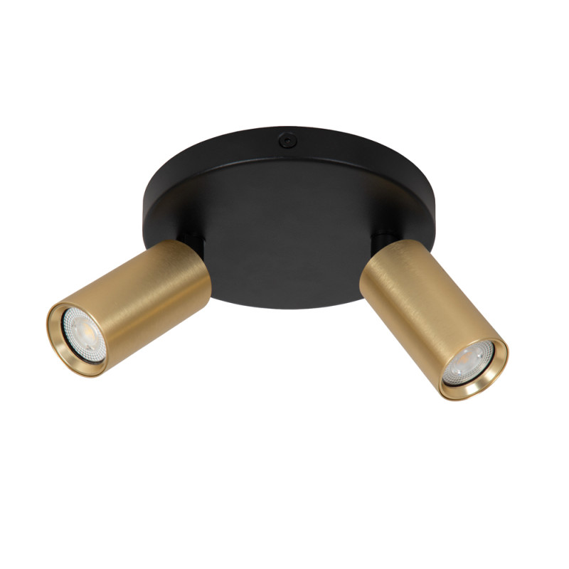 Spot Ritmo noir et or GU10 2 x 35 W LUCIDE