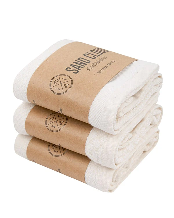 Cyperus Kitchen Towel Bundle Natural - Assorted 3 Pack