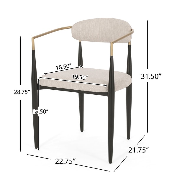 Elmore Fabric Upholstered Iron Dining Chairs (Set of 2) by Christopher Knight Home