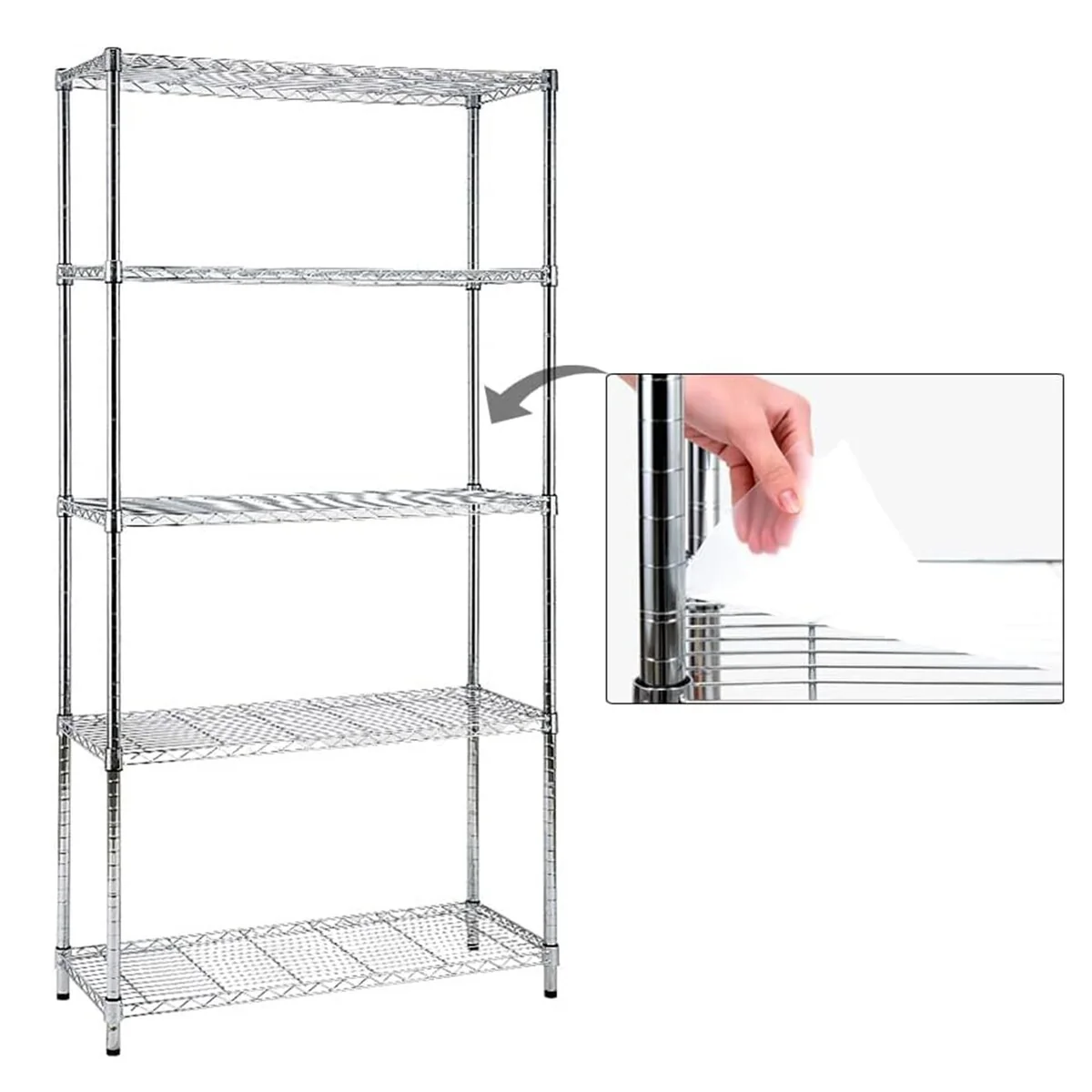 5-Shelf Heavy Duty Carbon Steel Shelving Unit 150lbs/Shelf
