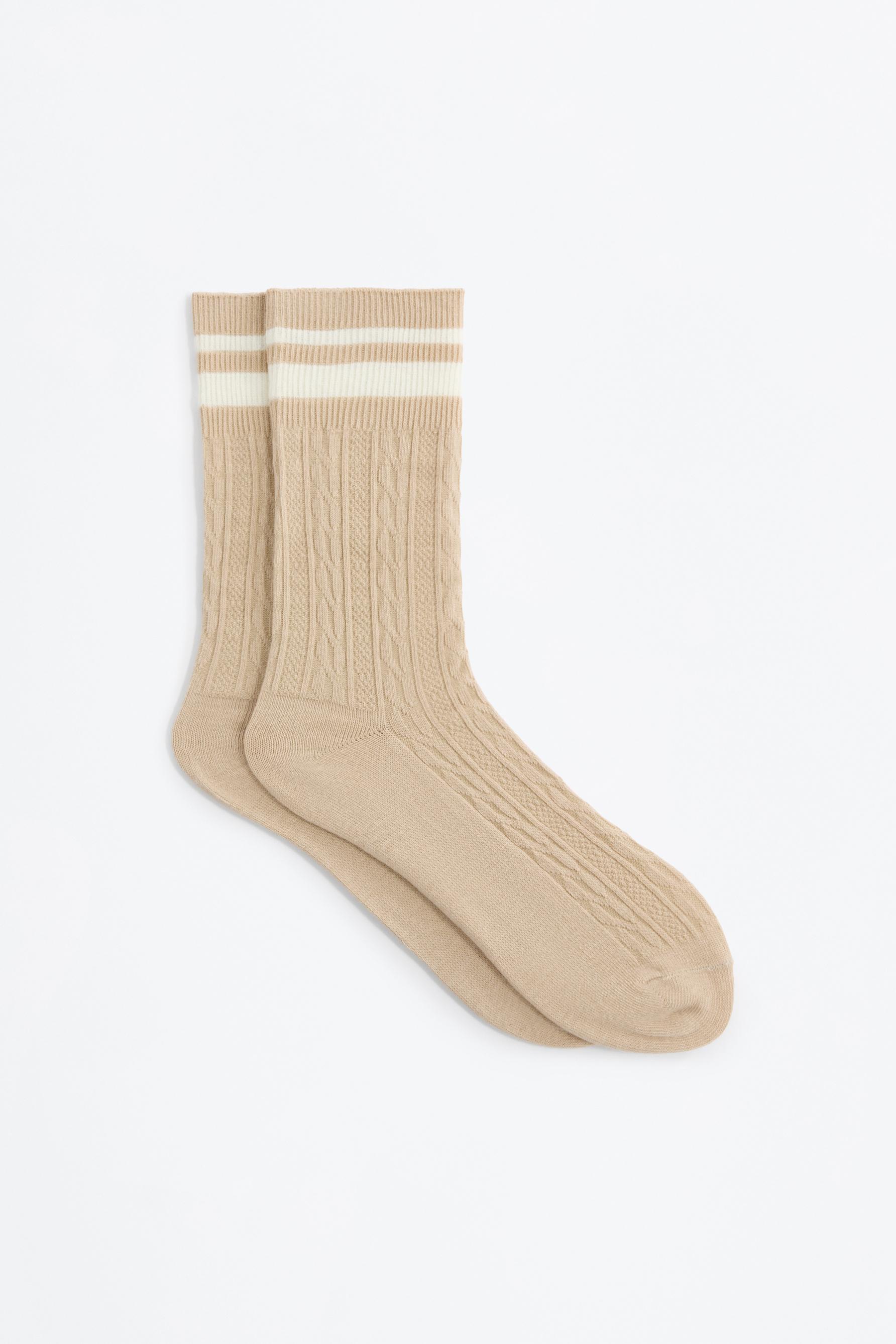 Calcetines largos trenzados rayas (Pack 3)