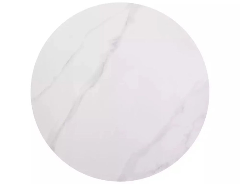 Stół okrągły RION 90 cm biały marmur/ czarny