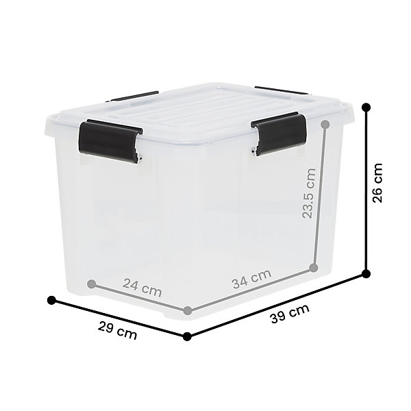 Iris Ohyama, Boite de Rangement Hermétique, 20L, Lot de 3, Transparent, DDAT-SD