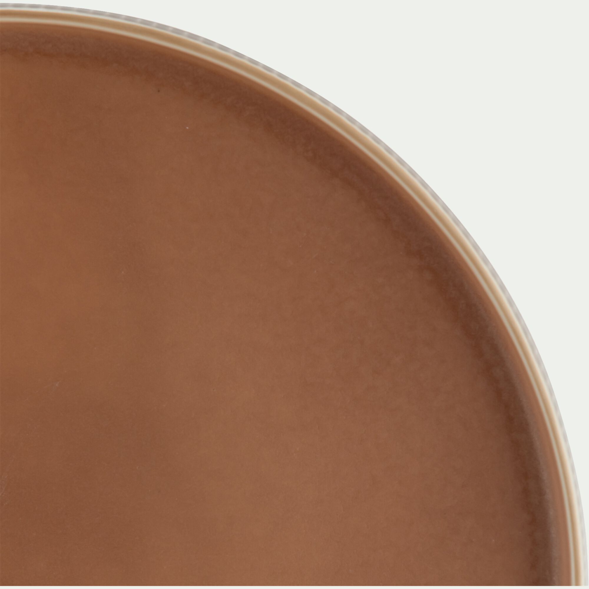 SIENNA - Assiette plate en grès D27,2cm - brun café