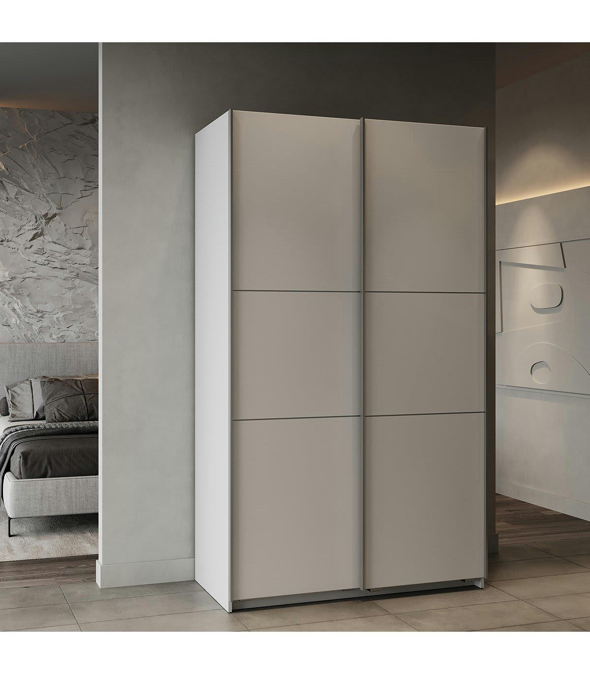 GHOST - Armoire 2 portes coulissantes - L116,5 cm