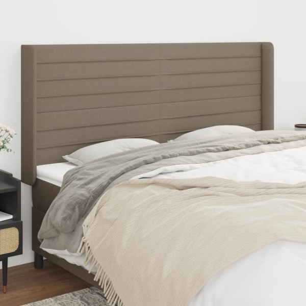 Wezgłowie Taupe 163 x 16 x 118/128 cm Tkanina vidaXL