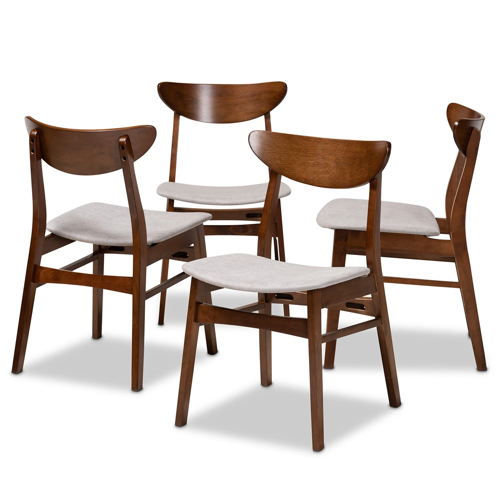 Parlin Mid-Century Modern Transitional 4-Piece Dining Chair Set