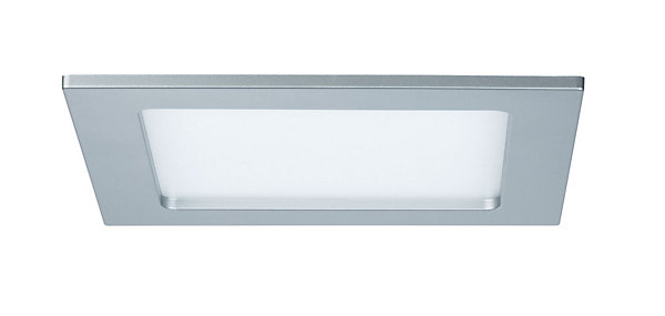 Panneau encastré LED IP44 carré 165x165mm 12W 850lm 4000K Chrome mat