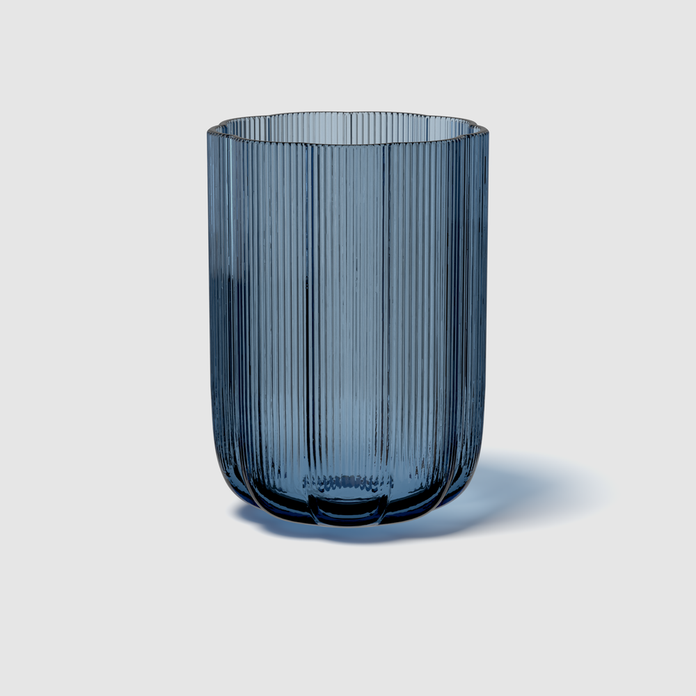 Fleur Vase - Blue, 6.3'' x 8.9'', glass