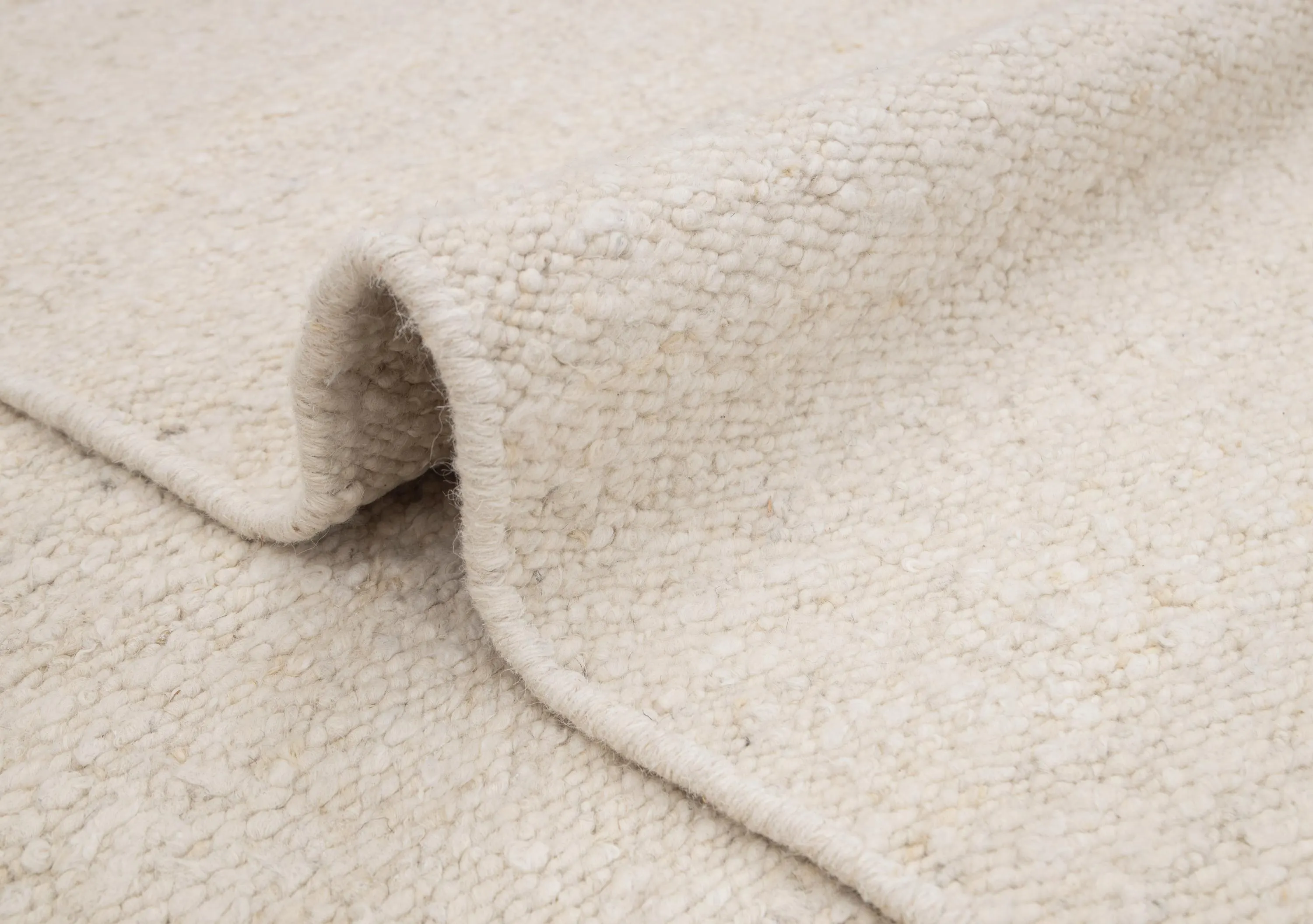 Ivory Cream Raw Wool Look Hand Woven High Quality Bohemian Scandinavian Decor Inspired Rug-HWP, CUSTOMIZE in any SIZE.
