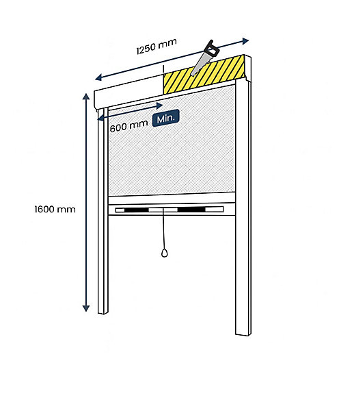 Moustiquaire Enroulable pour Fenêtre - L125 x H160cm Recoupable - Aluminium Blanc - Anti-insectes