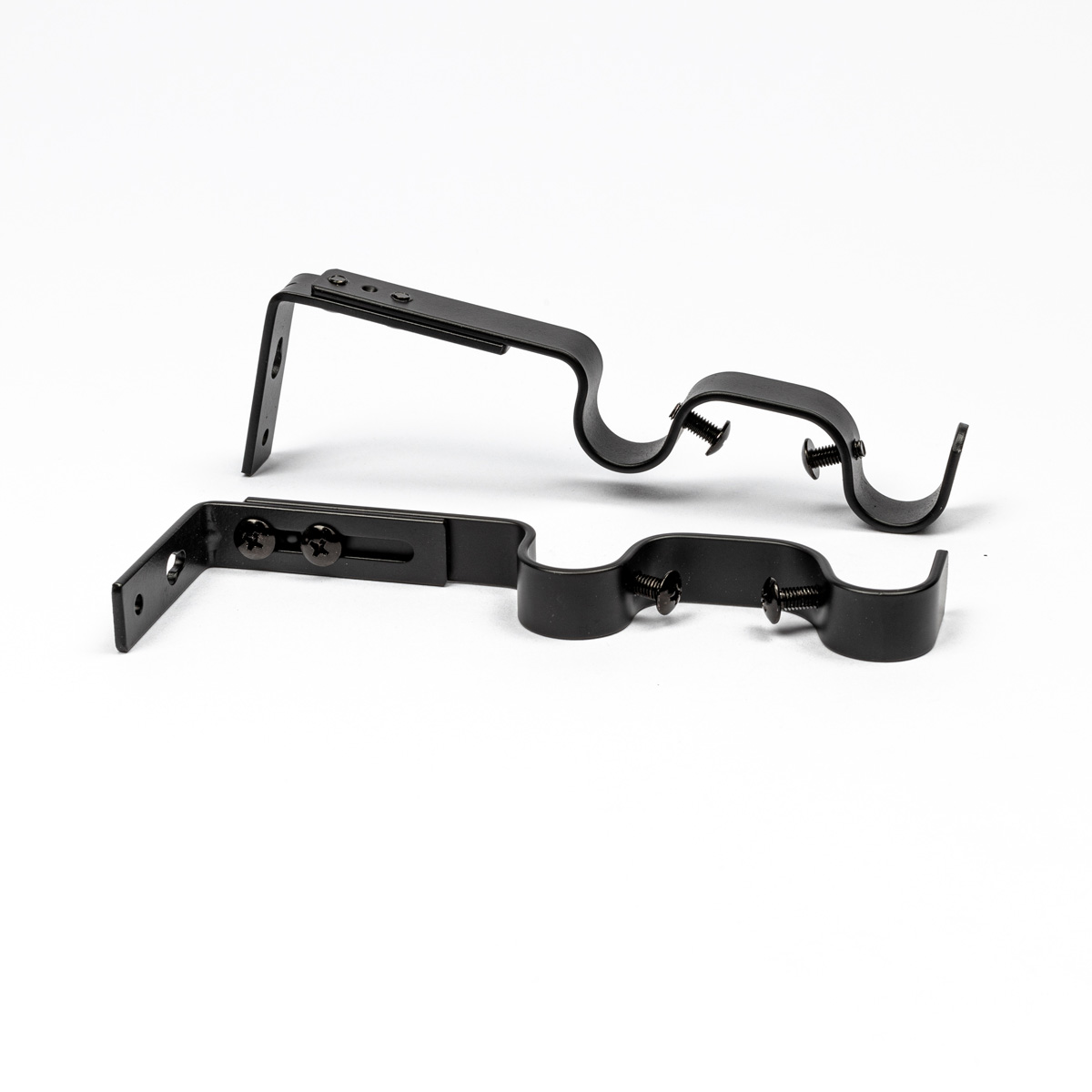 Conjunto 2 suportes preto mate para calha extensível