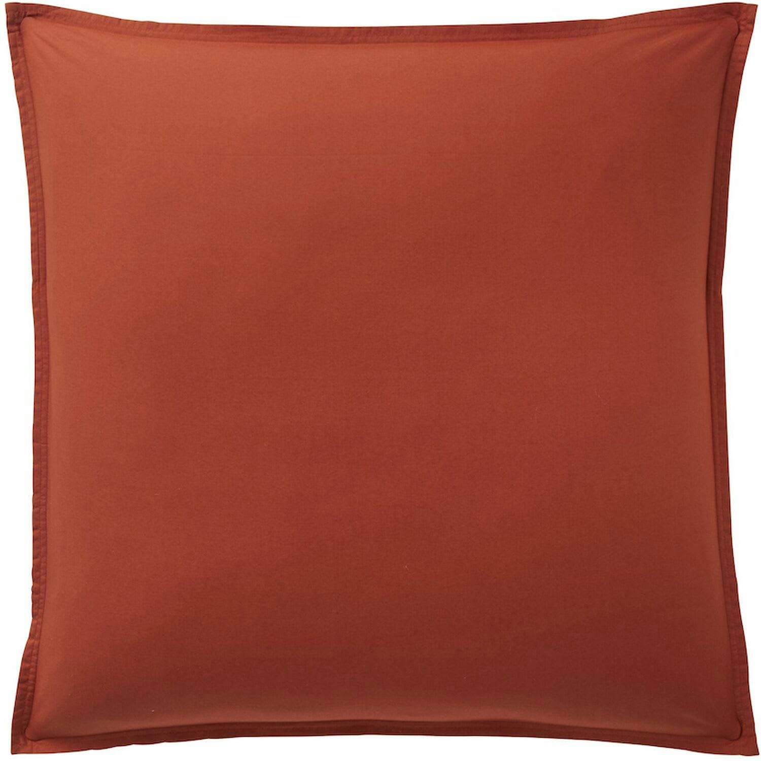 ORANGE - Taie d'oreiller percale de coton rouge 65x65 cm