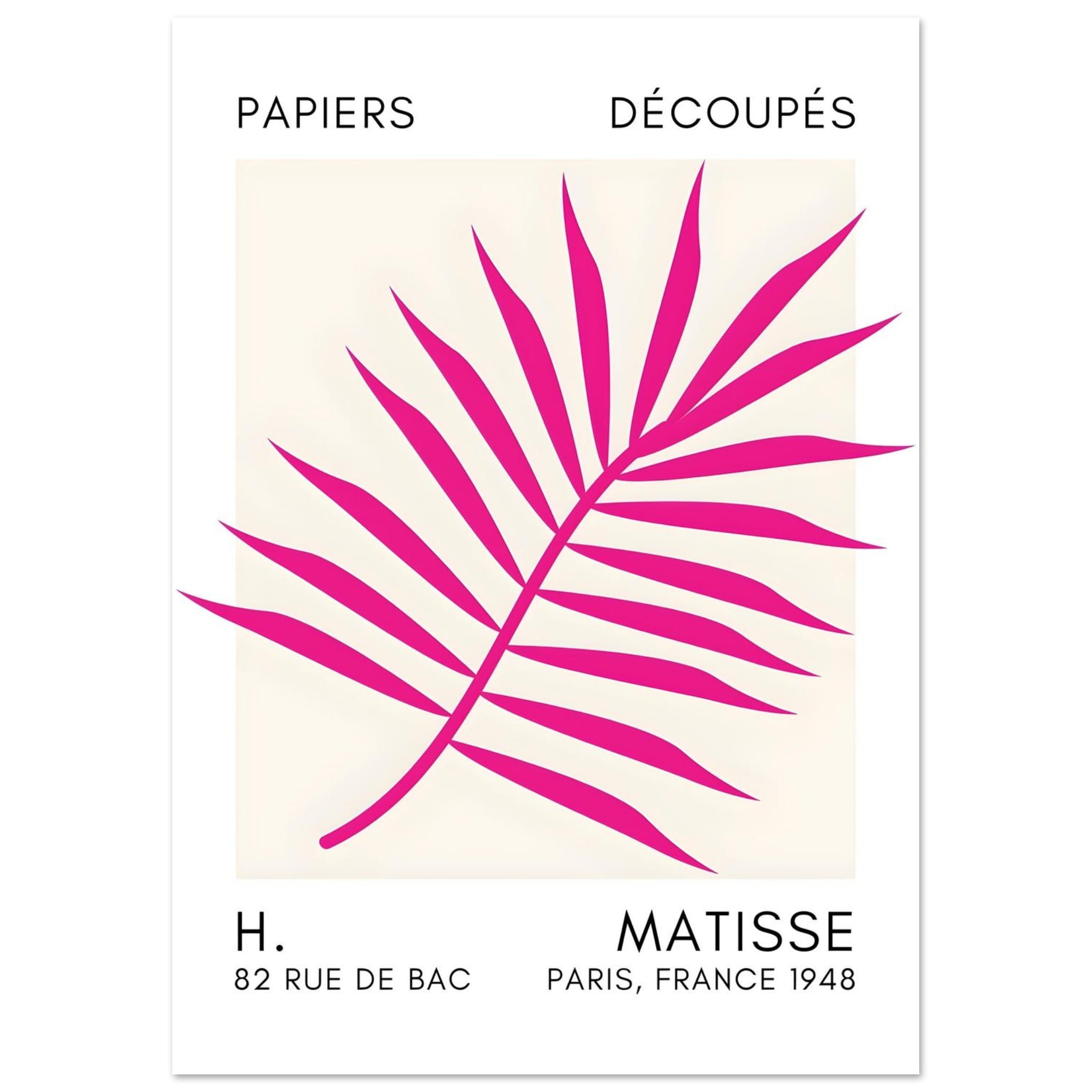 Artfulprints Poster Matisse – Floral reef pink  - A4 21x29.7 cm - Roze