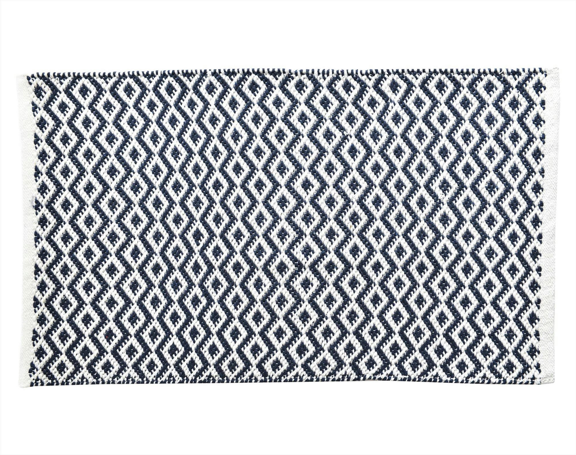NAMATA - Tapis de bain 70x120 bleu nuit en coton