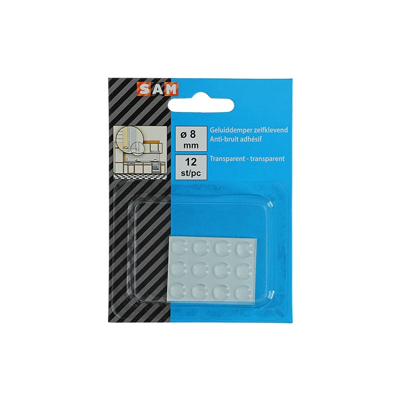 Butée d'insonorisation adhésive Ø 8 mm 12 pièces