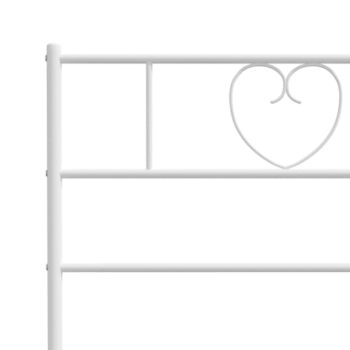 NNEVL Metal Bed Frame with Headboard White 107x203 cm