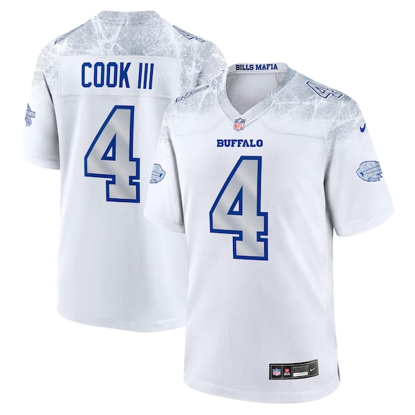 James Cook III Buffalo Bills Nike 2025 Rivalries Collection Game Jersey - White