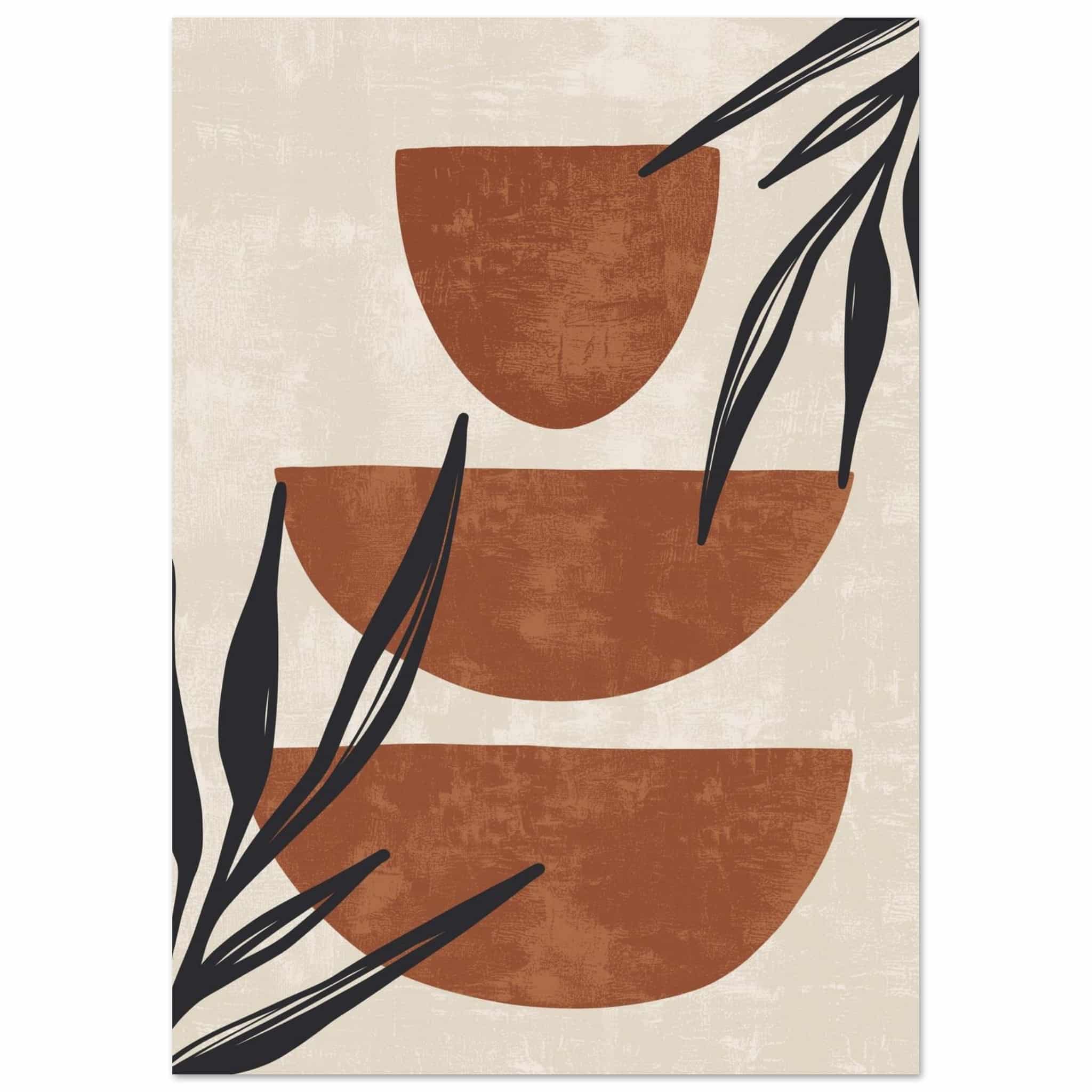 Artfulprints Poster Boho – Stacked serenity  - A4 21x29.7 cm - Bruin