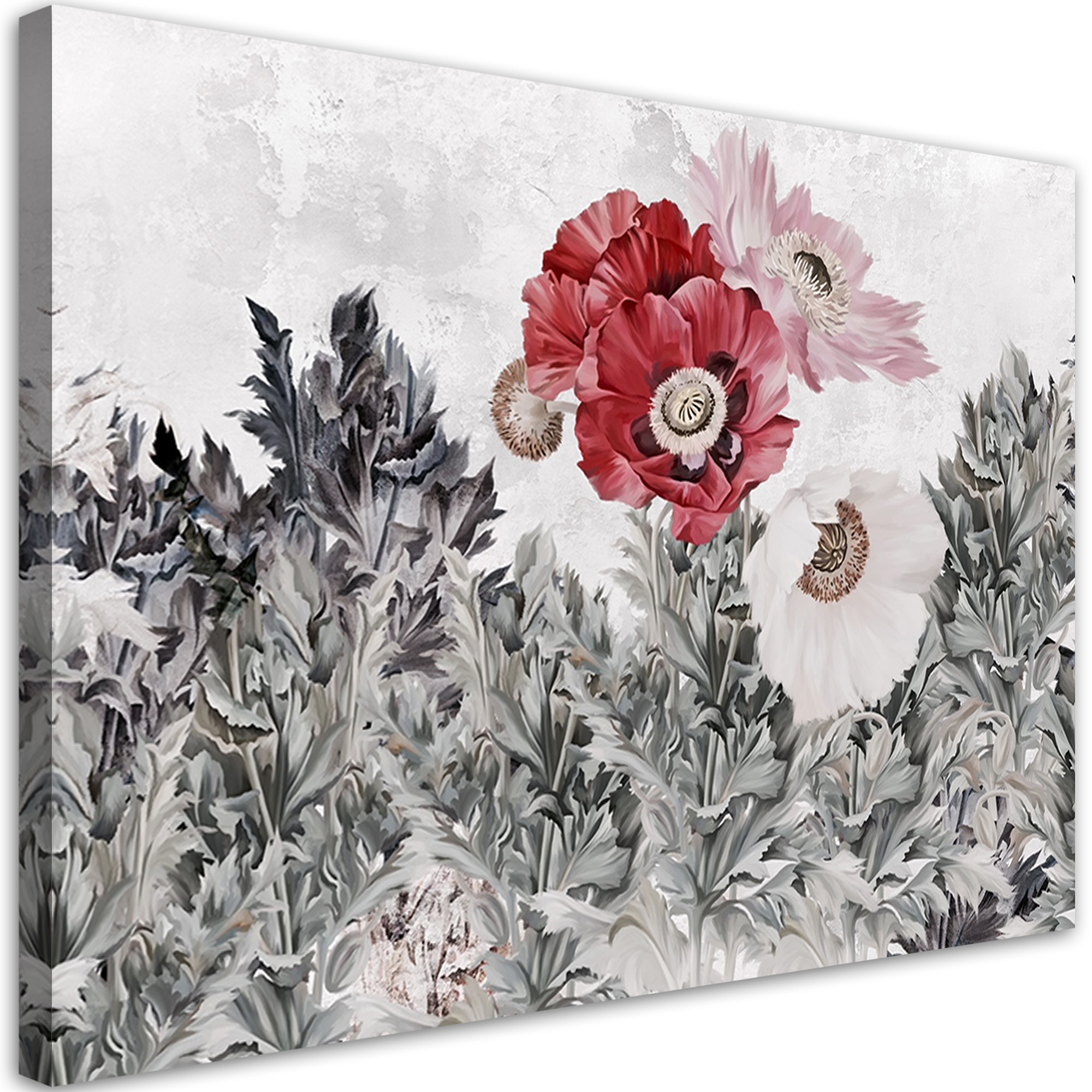 Feeby Obraz Malowane czerwone maki w ogrodzie 60x40