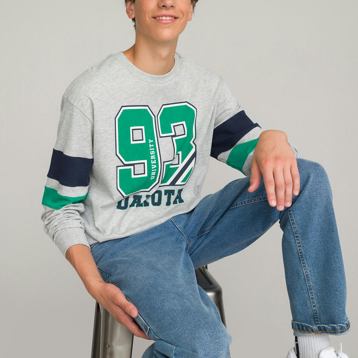 T-shirt oversize, manches longues