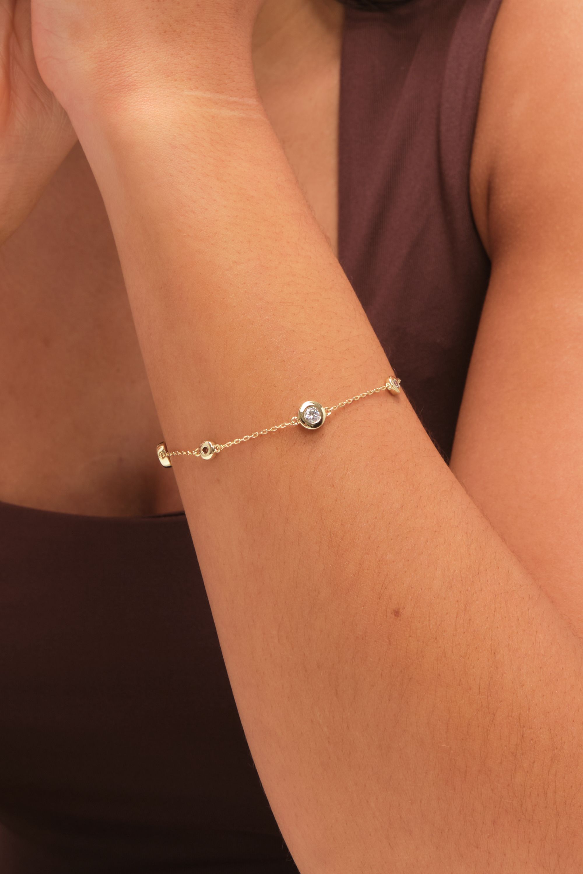 Jon Richard Gold Plated Cubic Zirconia Bezel Bracelet