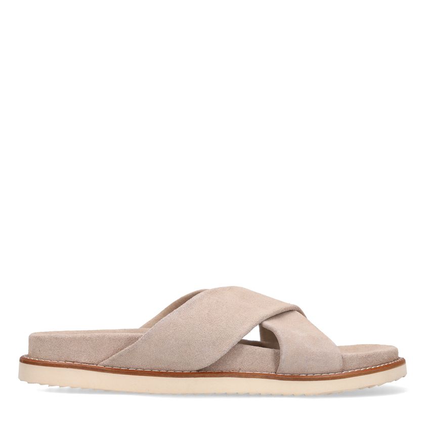 Manfield Beige suède slippers