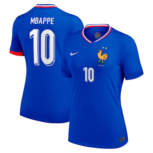 Kylian Mbappe France National Team Nike Women's 2024 Home Replica Jersey - Blue/White