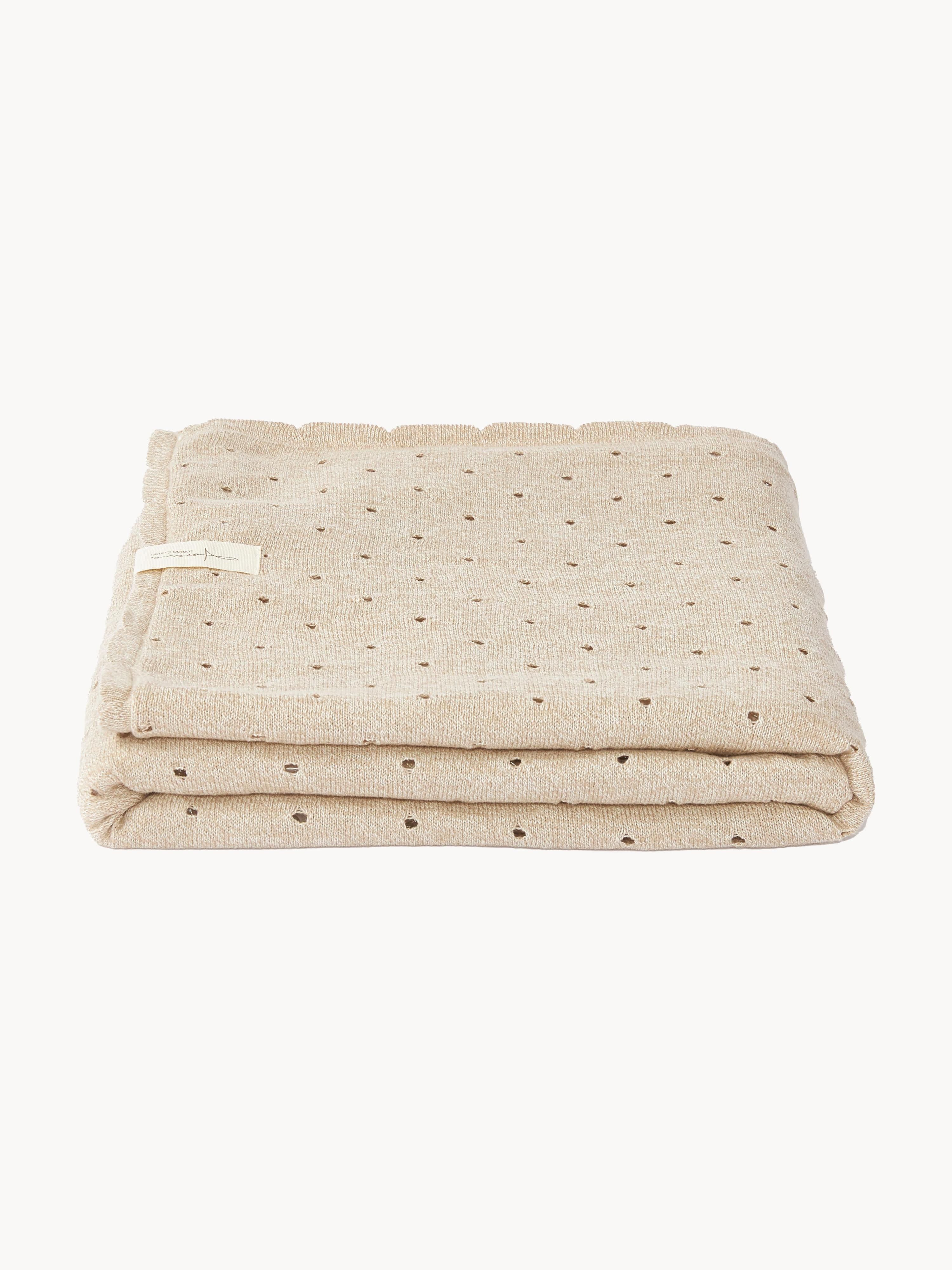 Handgestrickte Baby-Kuscheldecke Biscuit