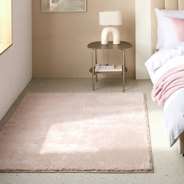 Habitat Cosy Soft Blush Short Pile Rug - 150x80cm