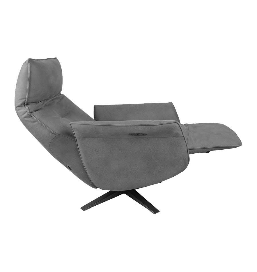 SATURNE - Fauteuil relax pivotant électrique 2 moteurs anthracite