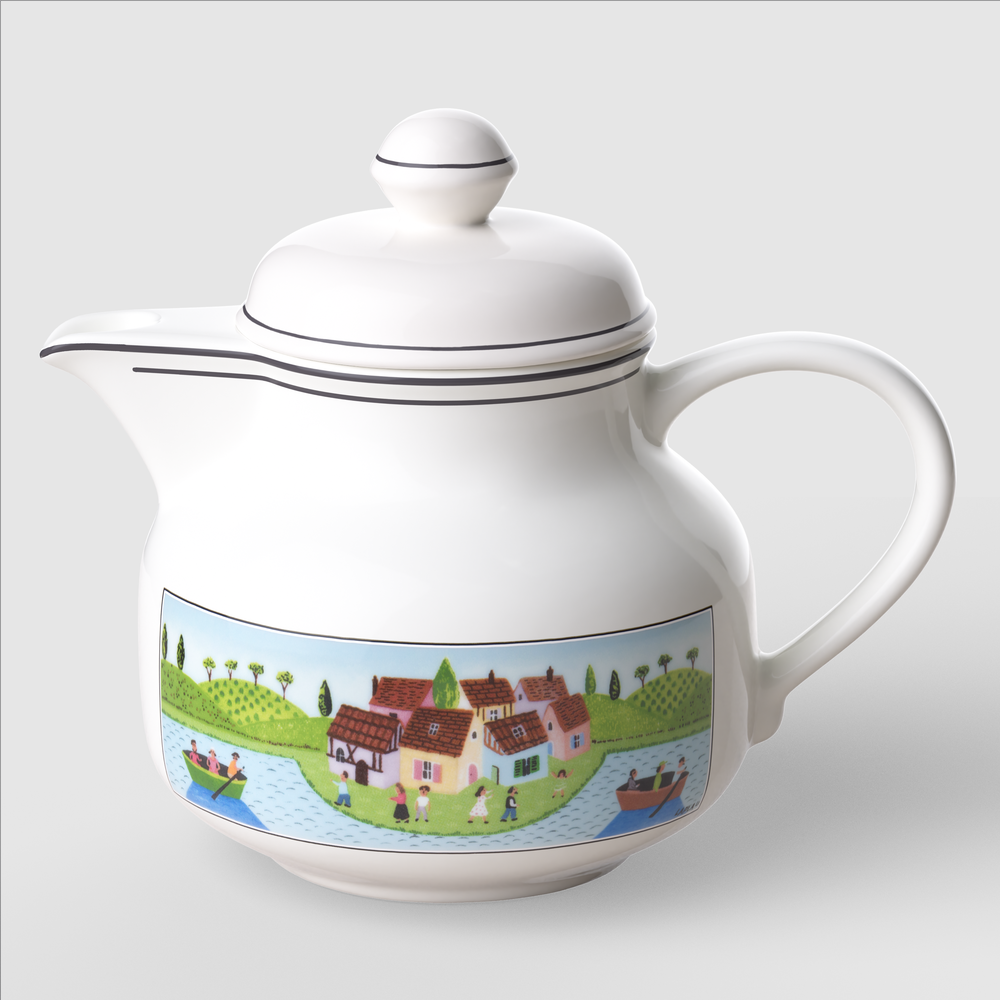 Design Naif Teapot - Multi-colored, 30.5 oz, Premium Porcelain